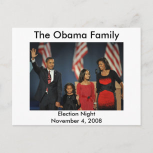 Obama Family Val Night Vykort