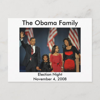 Obama Family Val Night Vykort