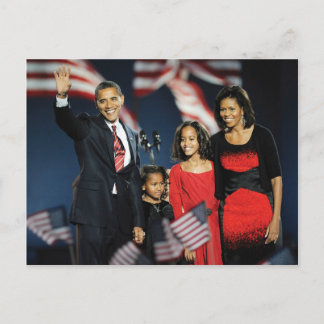 Obama Family Val Night Vykort