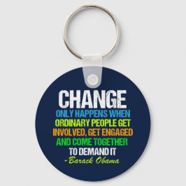 Obama Farewell Tal Citat om förändring Nyckelring