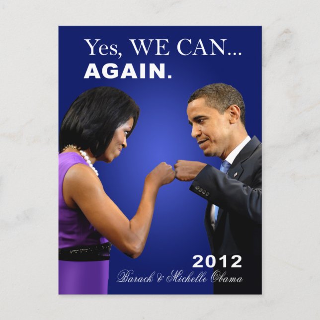 Obama Fist Bump - ja, vi kan göra det igen Vykort (Framsida)