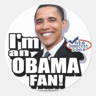 Obama Fläkt Sticker Runt Klistermärke