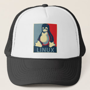 Obama för klassiker för Linuxtuxpingvin affisch Truckerkeps