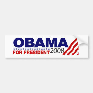 Obama för presidenten 2008 bildekal