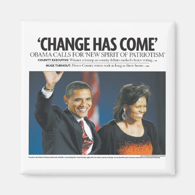 Obama: Förändring har Kom Magnet (Framsidan)