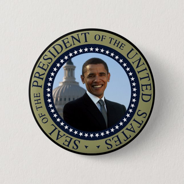 Obama förseglar guld knapp (Framsida)