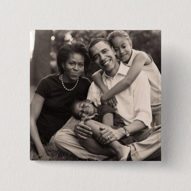 Obama-Första familj Knapp (Framsida)
