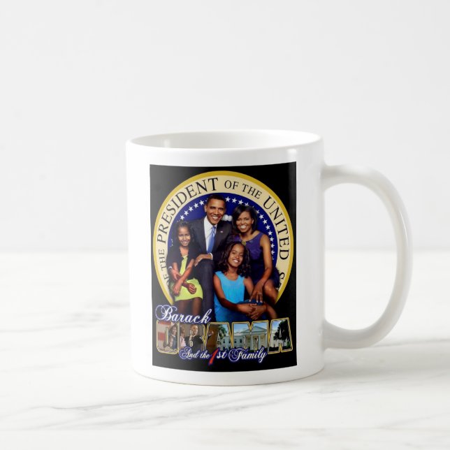 Obama första familjmugg kaffemugg (Höger)