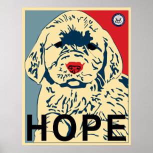 obama första valp - hopp poster