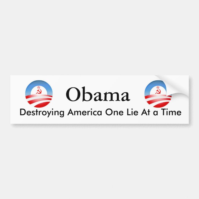 Obama förstör Amerika Bildekal (Framsidan)