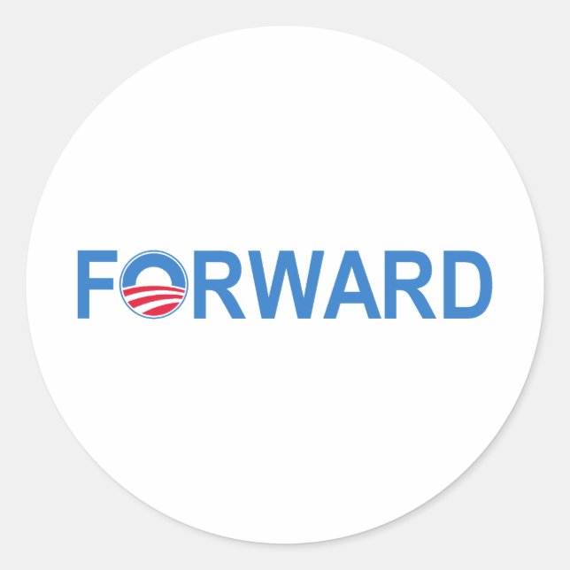 Obama Forward Runt Klistermärke (Framsida)