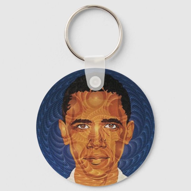 Obama Fractal Keychain Nyckelring (Framsida)