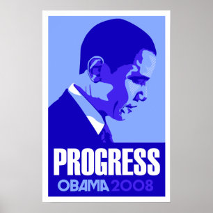 Obama - framstegblåttaffisch poster