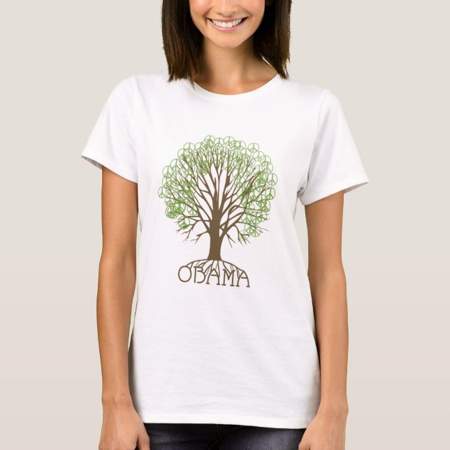 Obama fredträd t shirt (Framsida)