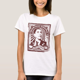 Obama Frimärke (Rosa) T Shirt