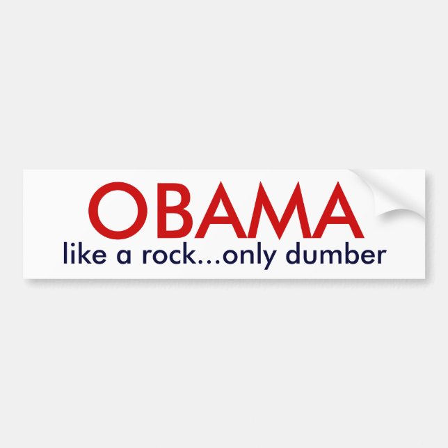 OBAMA - gilla en endast mer dum sten Bildekal (Framsidan)