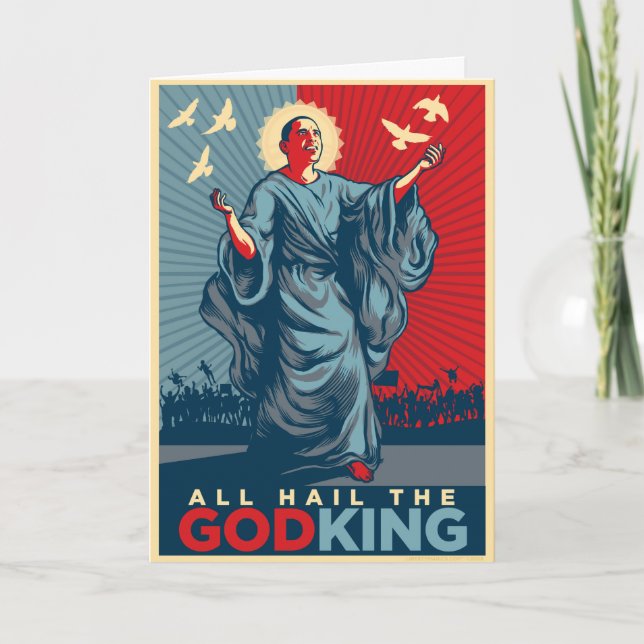 Obama God King Greeting Card Kort (Framsida)