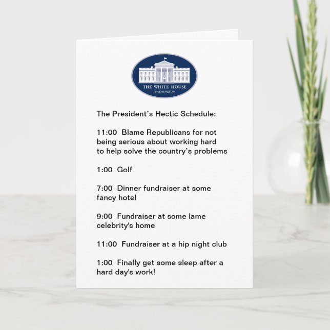 Obama - Golfer/Fundraiser-in-Chief Kort (Framsida)