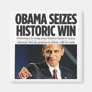 Obama griper den historiska segermagneten magnet