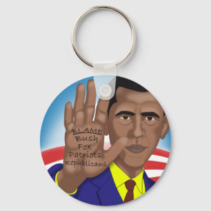 Obama handel i Teleprompter Nyckelring