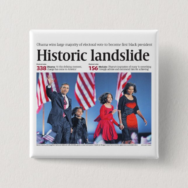 Obama: Händelseknapp för historiska landbilder Knapp (Framsida)
