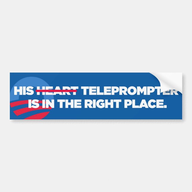Obama hans teleprompters i det rikliga högra bildekal (Framsidan)