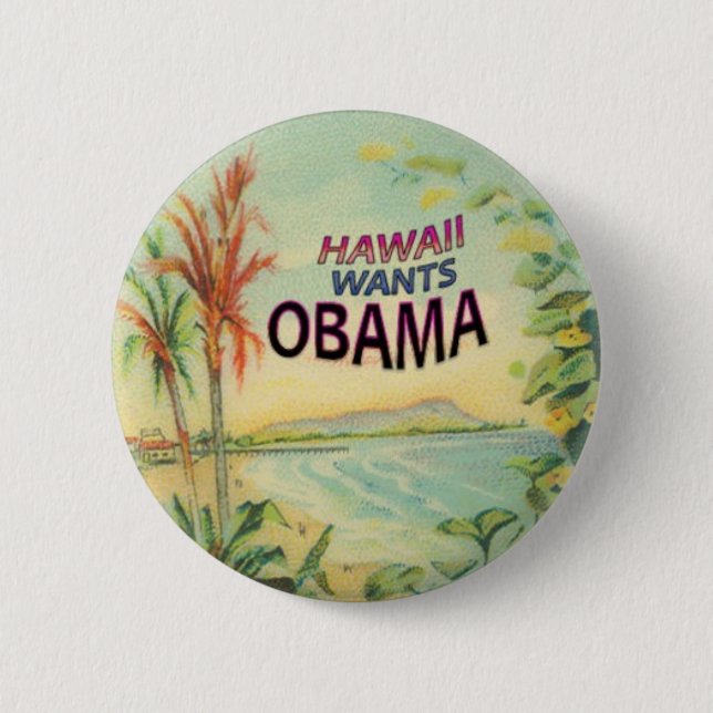 Obama Hawaii knäppas Knapp (Framsida)