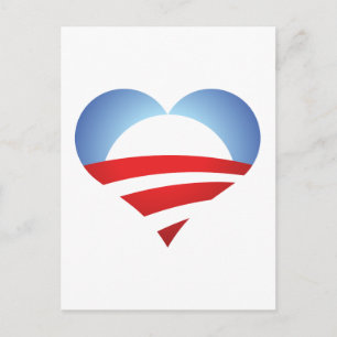 Obama Heart Vykort