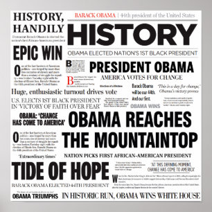 Obama: Historisk rubrikCollageaffisch Poster