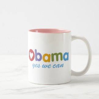 Obama hjärtamugg Två-Tonad mugg