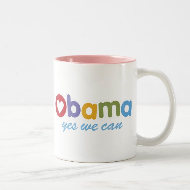 Obama hjärtamugg Två-Tonad mugg (Höger)