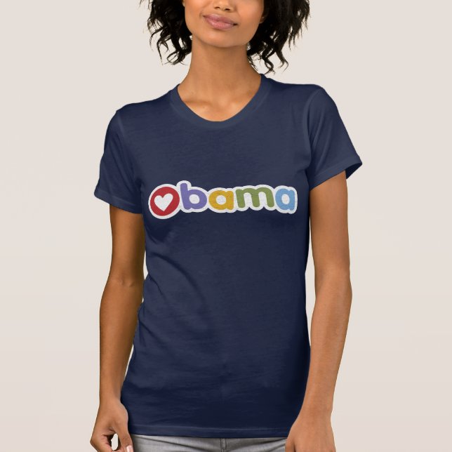 Obama hjärtaT-tröja T Shirt (Framsida)