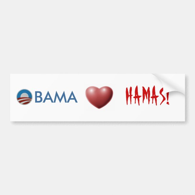 Obama hjärtor Hamas! Bildekal (Framsidan)