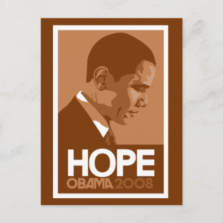 Obama Hope Brown vycard Vykort