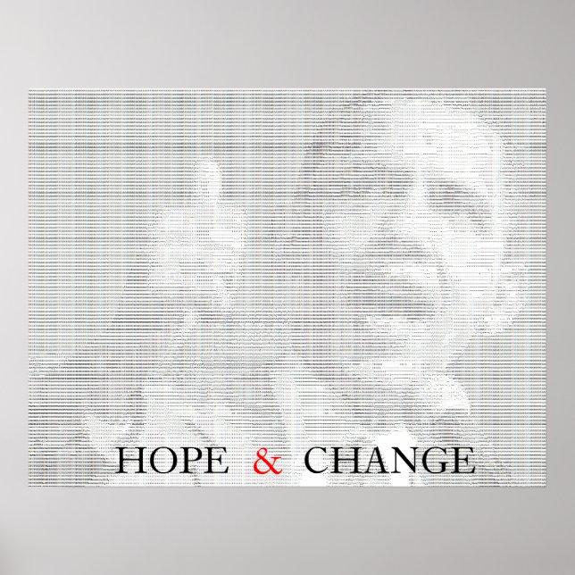 Obama Hope & Change Ascii Art Poster (Framsidan)