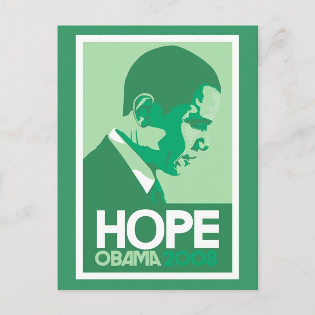 Obama Hope Grön Postkort Vykort (Framsida)
