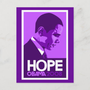 Obama Hope Lila Vykort