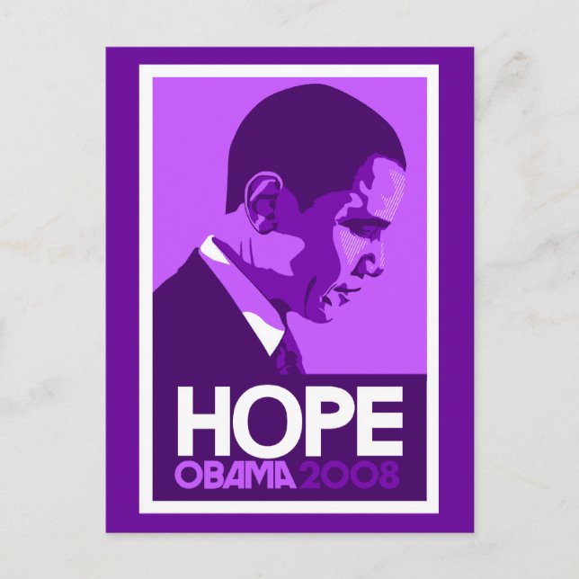 Obama Hope Lila Vykort (Framsida)