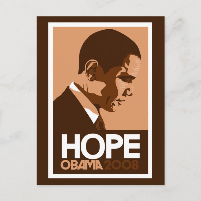 Obama - Hope Mörk Brown Postcard Vykort (Framsida)
