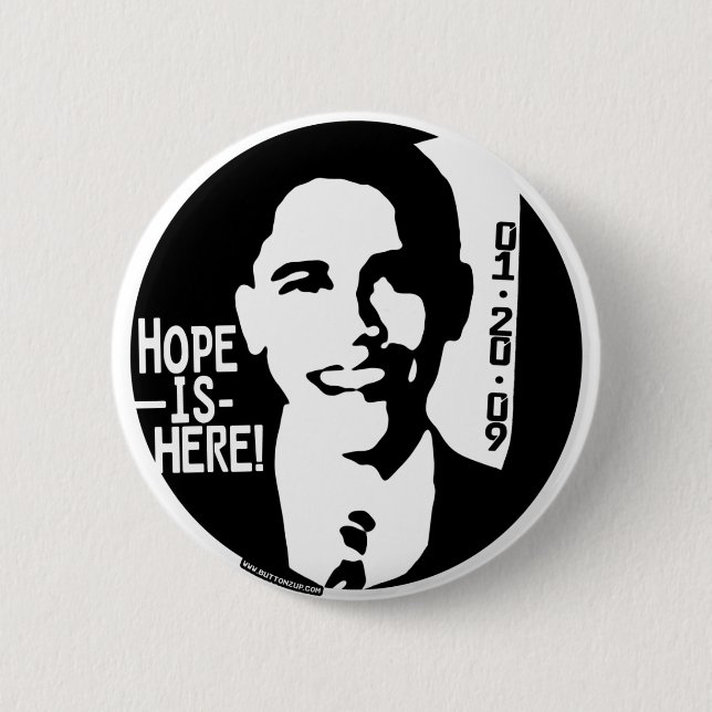 Obama hopp är 2009 utrustar här knapp (Framsida)