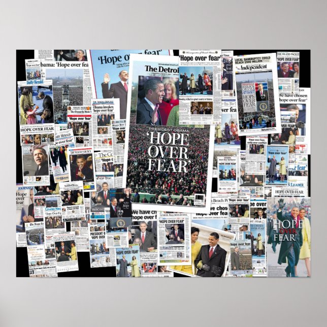 Obama: Hoppet över rädslan poster (Framsidan)