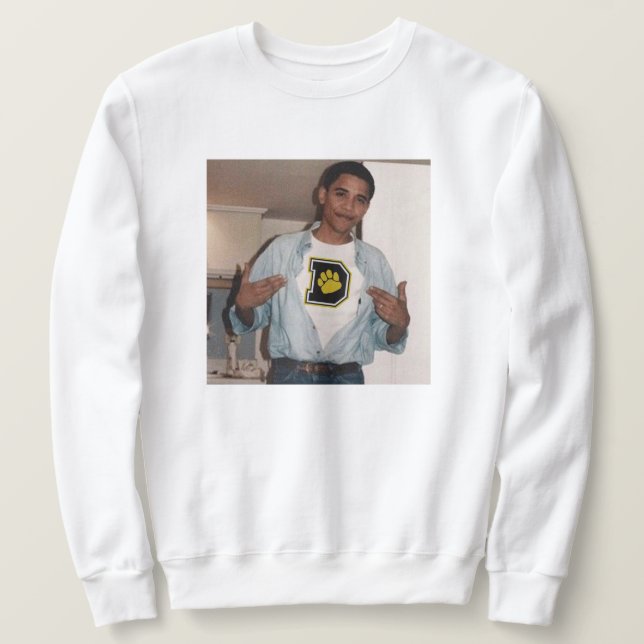 Obama i en DPU-Shirt Lång Ärmad Tröja (Design framsida)
