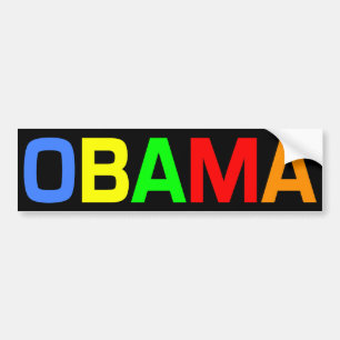 Obama i en regnbåge av färgbildekalet bildekal