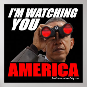 Obama - I-förmiddag som håller ögonen på dig Poster