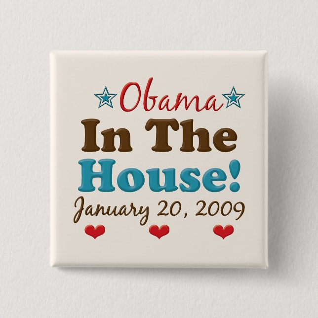 Obama i kammarens kvadratknapp knapp (Framsida)