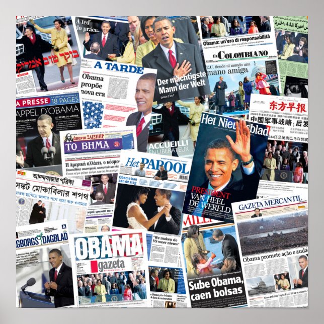 Obama Inauguration Internationell Newspaper Poster (Framsidan)