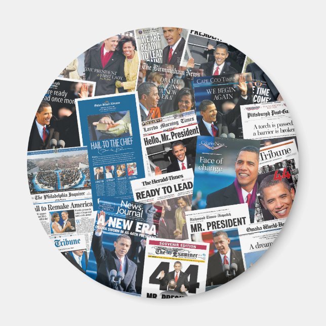 Obama Inauguration Newspaper Magnet (Framsidan)