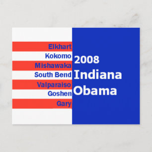 Obama INDIANA-vykort Vykort