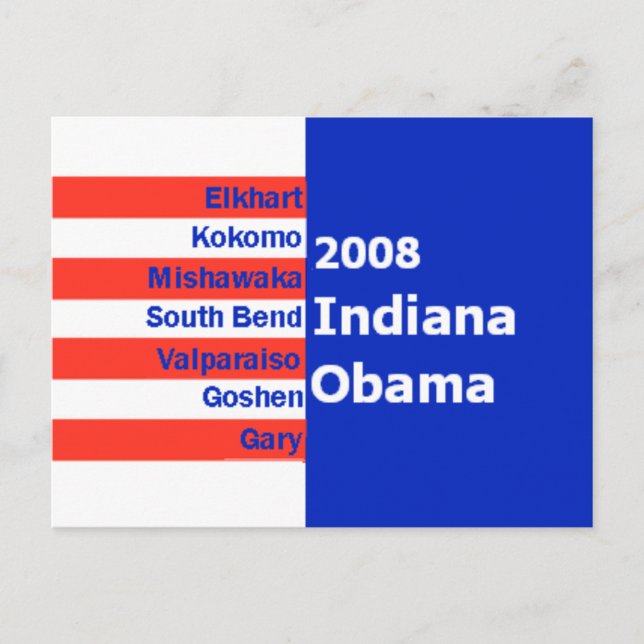 Obama INDIANA-vykort Vykort (Framsida)