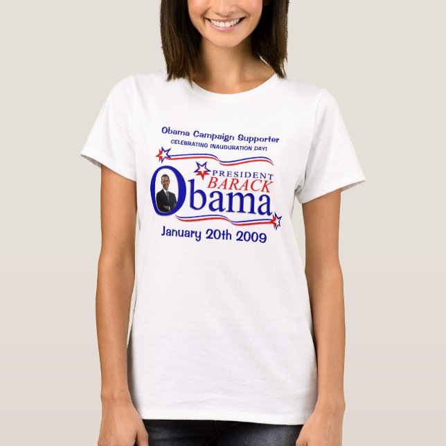 Obama invigningfirande - supporter skjorta tröja (Framsida)